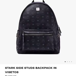MCM Black Stark Side Studs Backpack